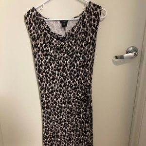 Ann Taylor Leopard Print Cowl Neck Dress